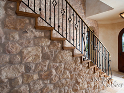 kronos limestone cladding on the inside walls of a French Bastide style farmhouse